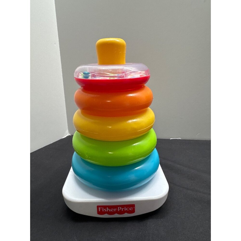 Fisher-Price 2004 Rock-A-Stack Classic Baby Toy With 5 Colorful Rings & Base Com